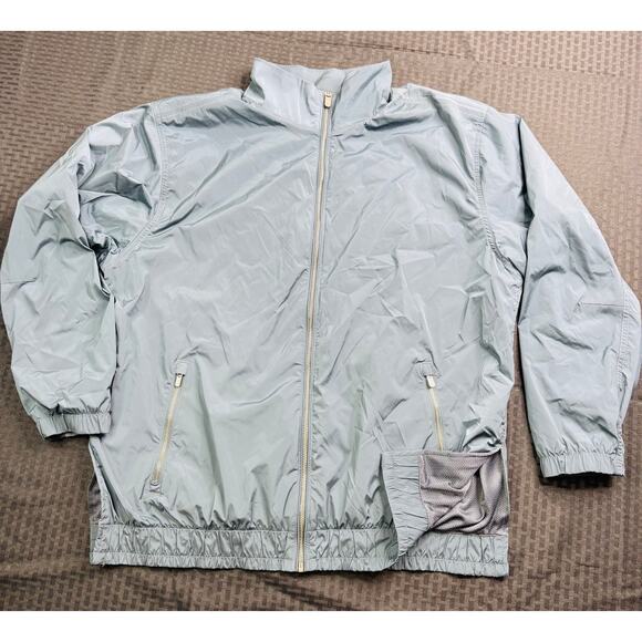 Athleta Windbreaker, Mesh Lined, Water Resistant Blue/Grey Women's Large - Picture 1 of 5